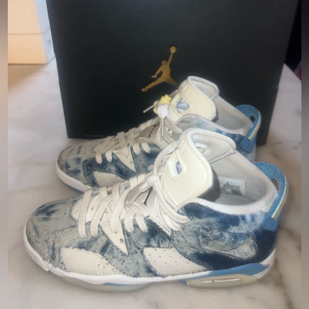 Nike Air Jordan 6 Retro GS Acid Wash Denim Shoes DM9045-100 GS